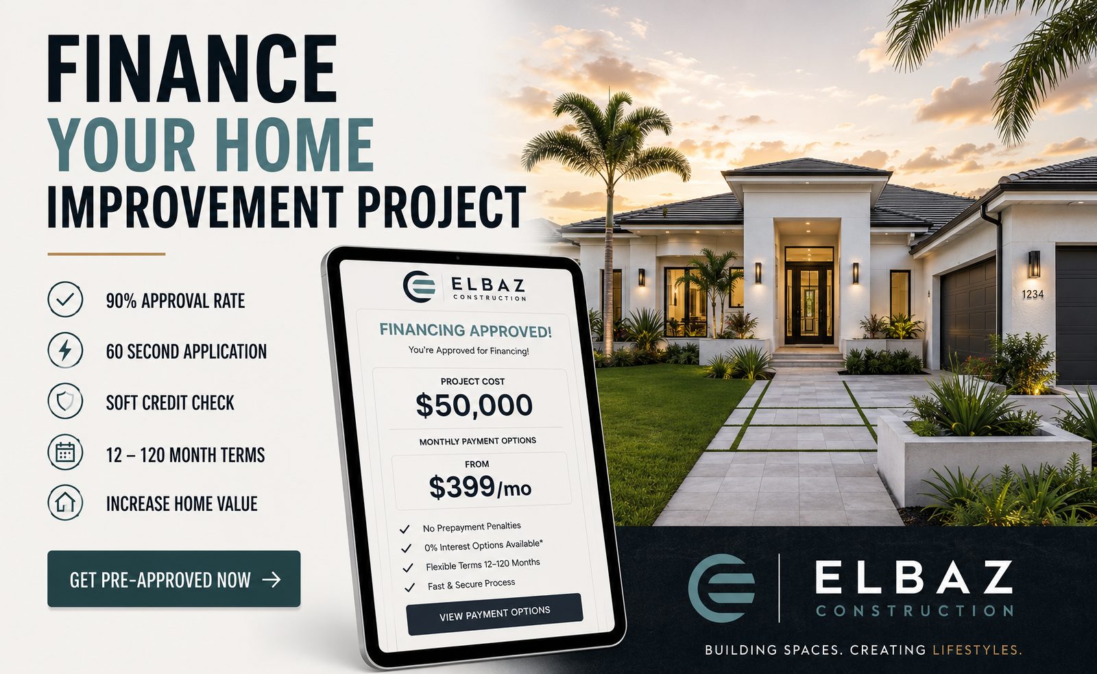 Elbaz Construction home improvement financing offer