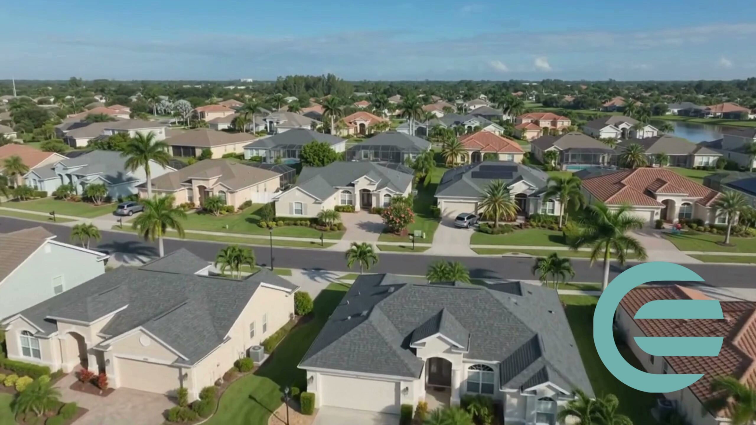 Aerial view of a South Florida neighbourhood served by Elbaz Construction