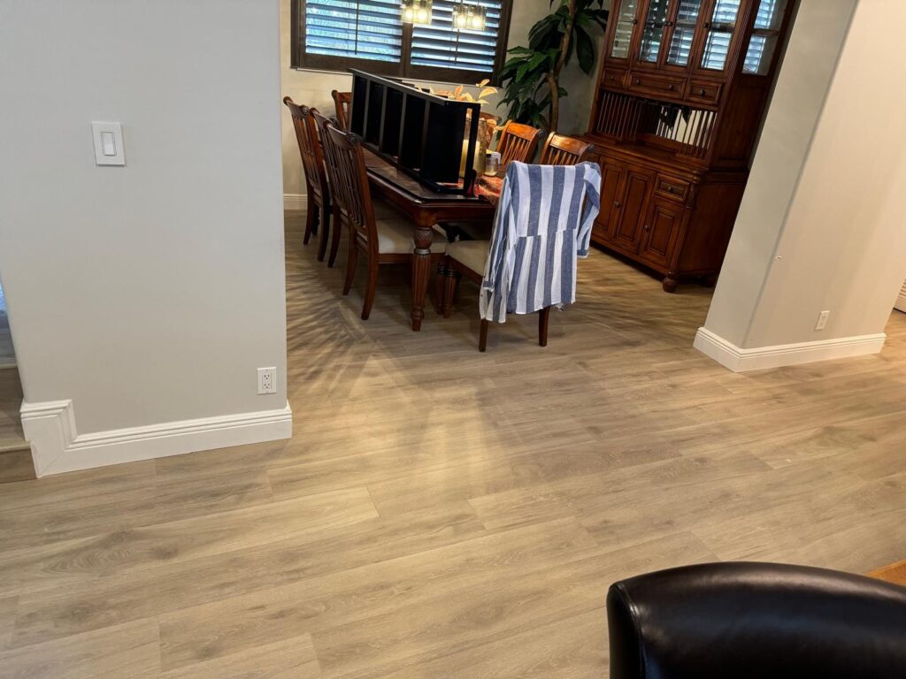 Wide plank in the dining area