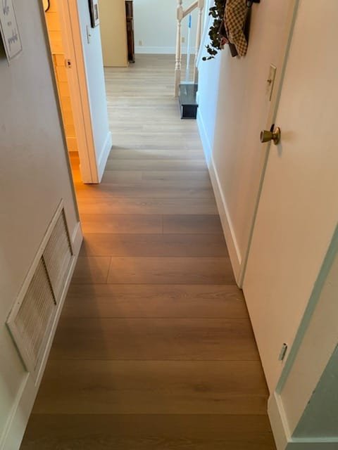 Refinished timber stair with turned balusters