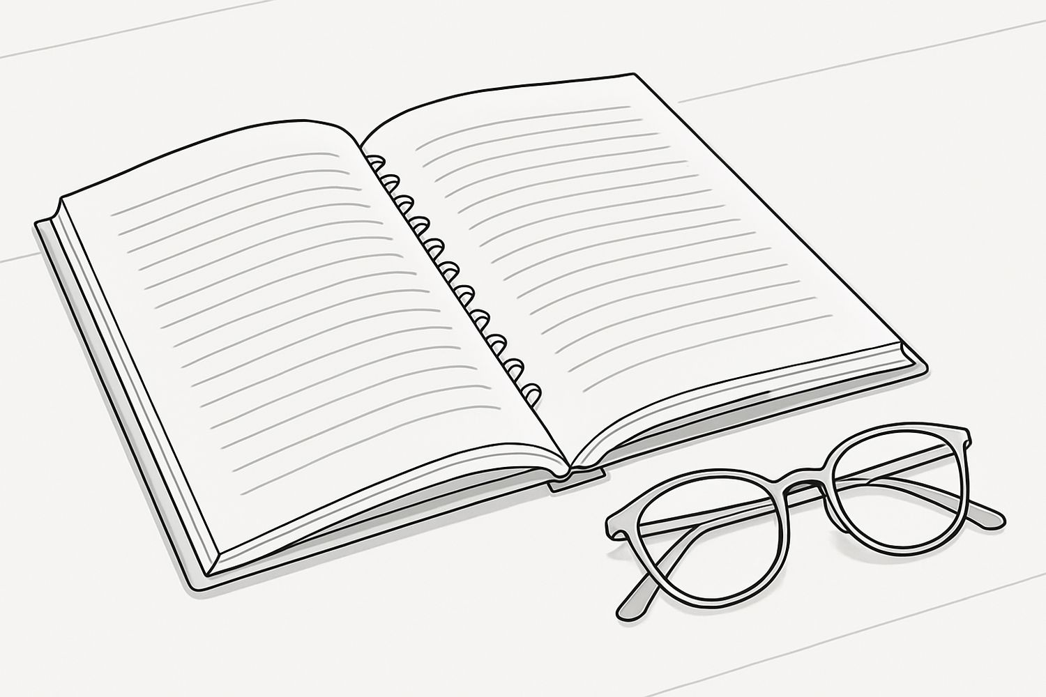 Illustration of a bound governing document lying open, its pages shown as blank placeholder lines (illustration)