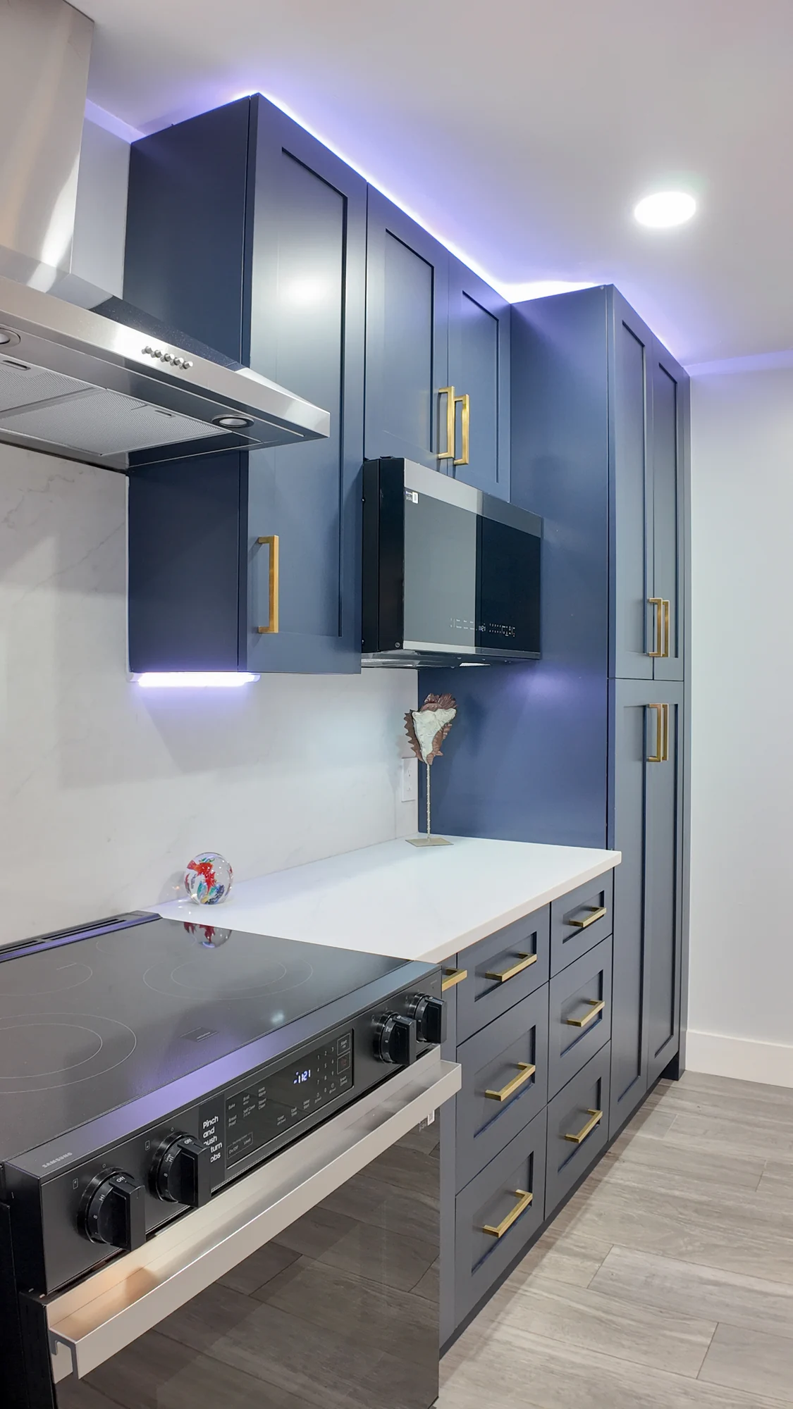 Completed kitchen range and extractor installation