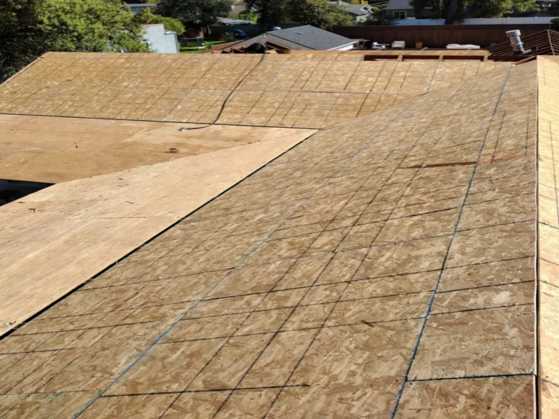 Roof decking laid and fastened before underlayment