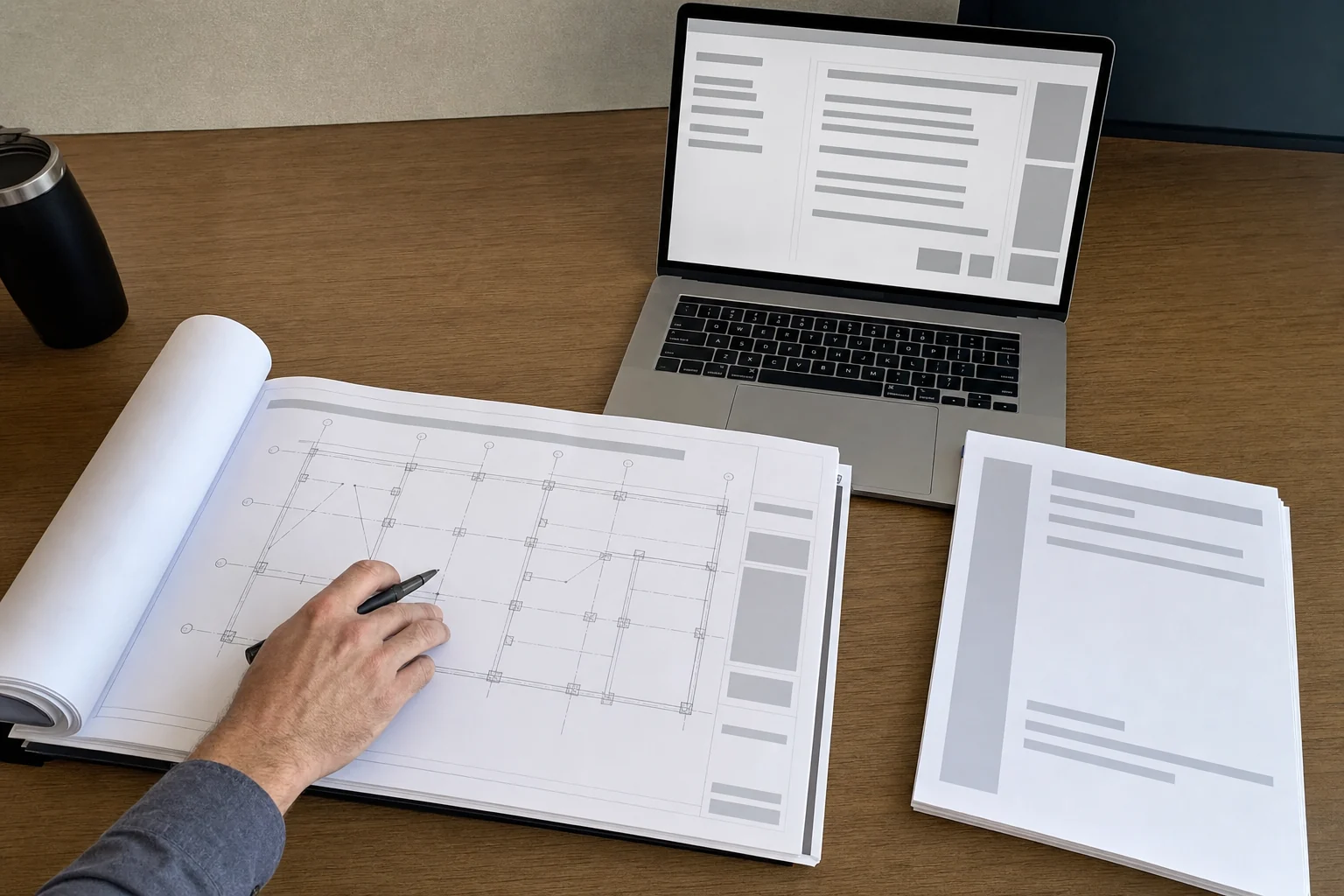 Structural drawing set and calculation package assembled for permit submission