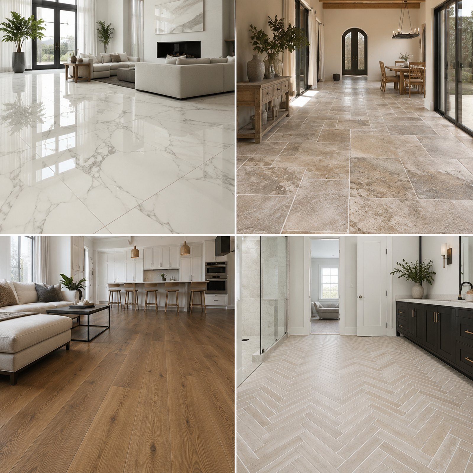 Flooring material and installation showcase