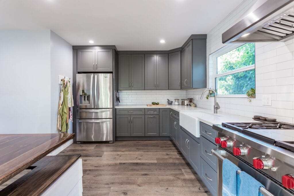 Gray Shaker Kitchen Remodel with Wolf Range & Farmhouse Sink — photo 3