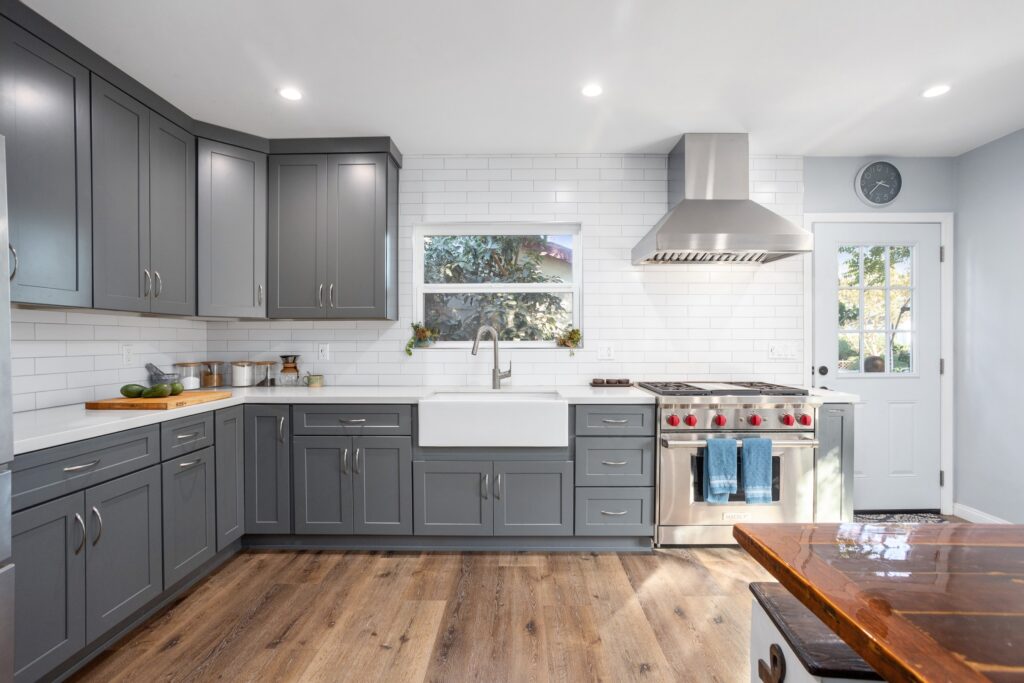 Gray Shaker Kitchen Remodel with Wolf Range & Farmhouse Sink — photo 4