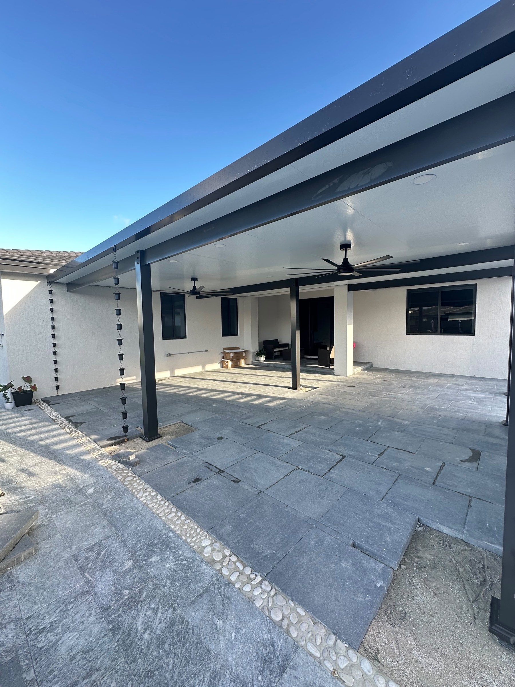 Black Aluminum Insulated Patio Cover Addition