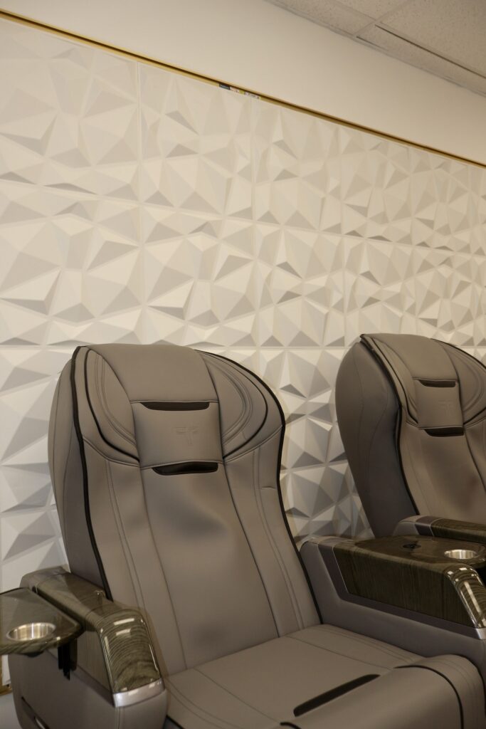 Nail Salon & Spa Interior Buildout with Mirrored Hexagon Accent Wall — photo 28