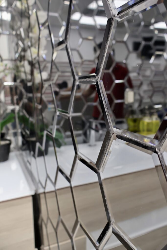 Nail Salon & Spa Interior Buildout with Mirrored Hexagon Accent Wall — photo 39