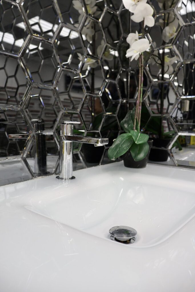 Nail Salon & Spa Interior Buildout with Mirrored Hexagon Accent Wall — photo 43