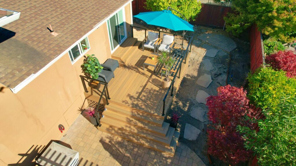 Raised Composite Deck, Paver Patio & Landscape Design — photo 3