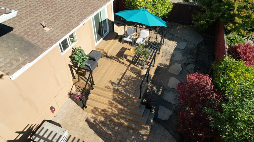 Raised Composite Deck, Paver Patio & Landscape Design — photo 4