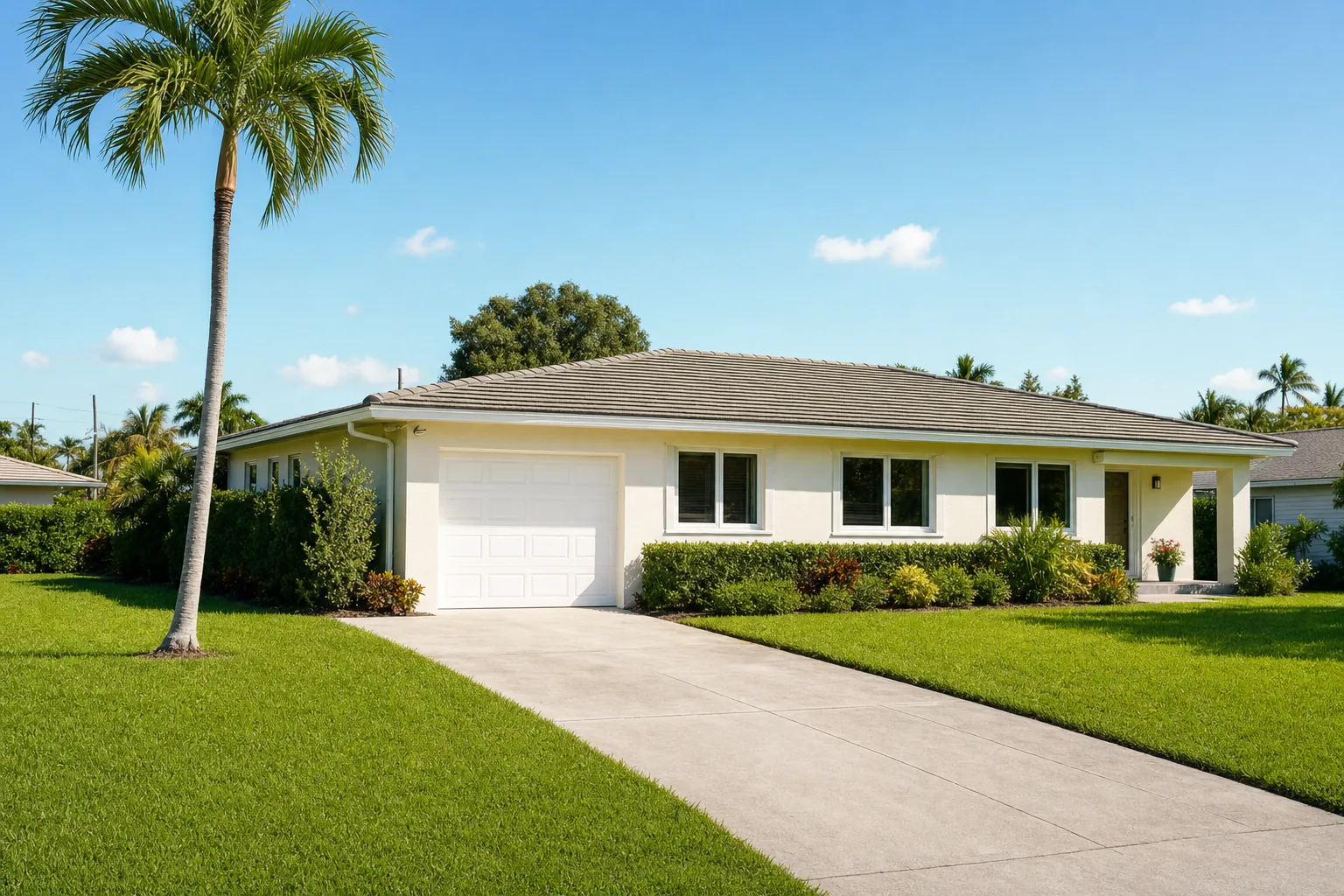 One-story South Florida home before a planned second-story addition